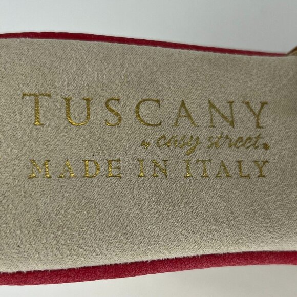 Tuscany by Easy Street Womens Red Easy Street Castello Size 8.5M Wedge Sandals - Picture 9 of 10